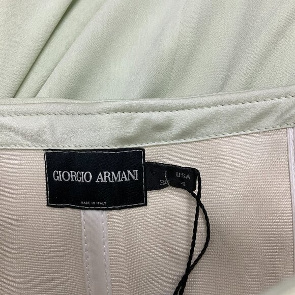 Giorgio Armani Mint Green Embellished Strapless Cocktail Dress - Picture 4 of 5